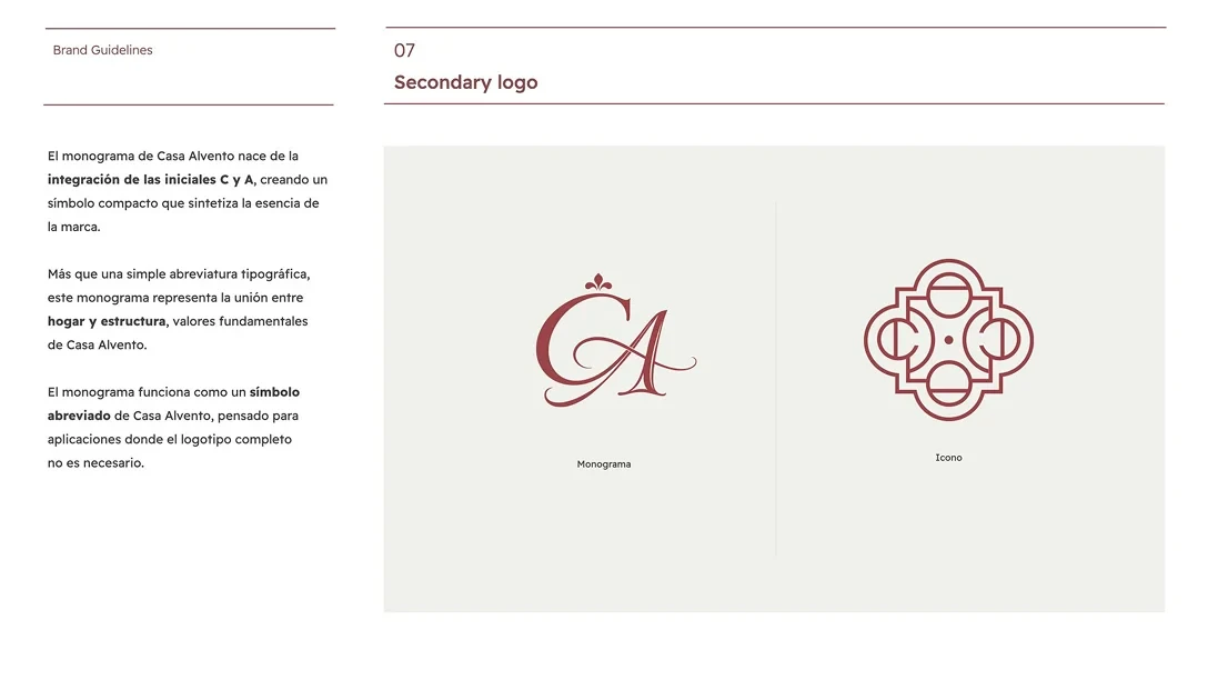 Casa Alvento — Tipografía