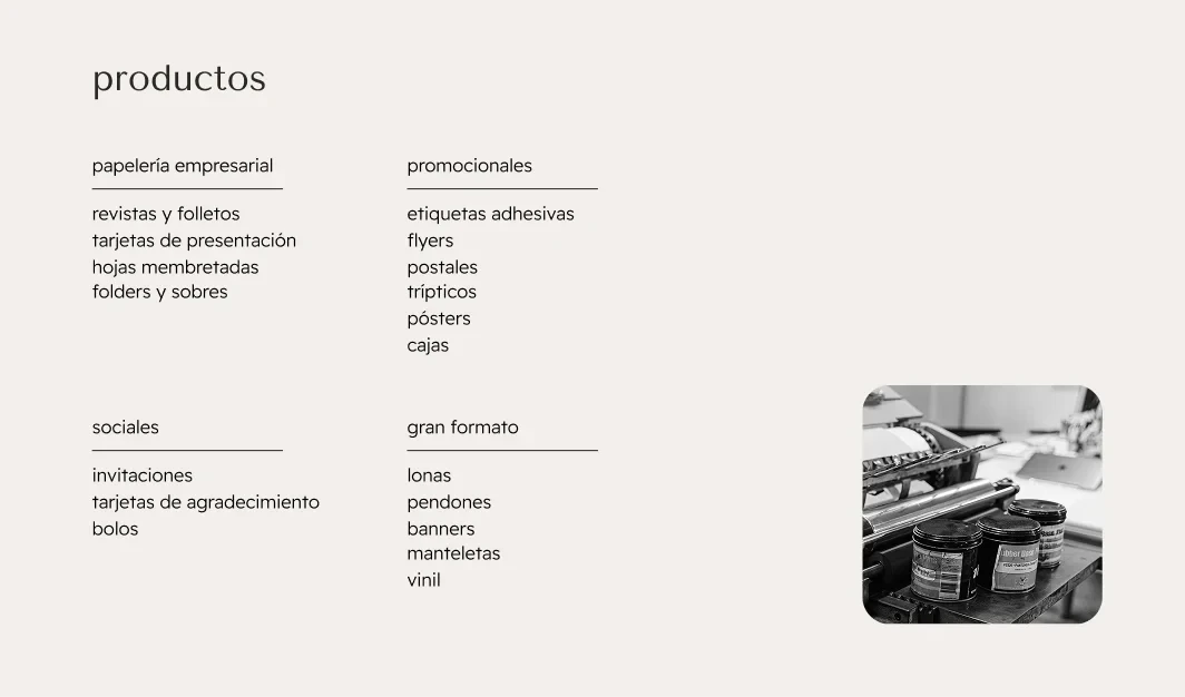 Eli — Detalle de productos